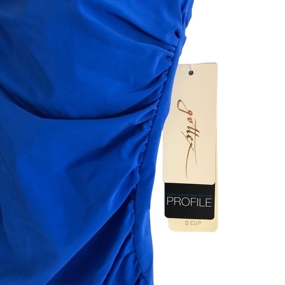 Profile By Gottex Cobalt Blue Tankini Top Built In Bra 34D NWT - Picture 3 of 10